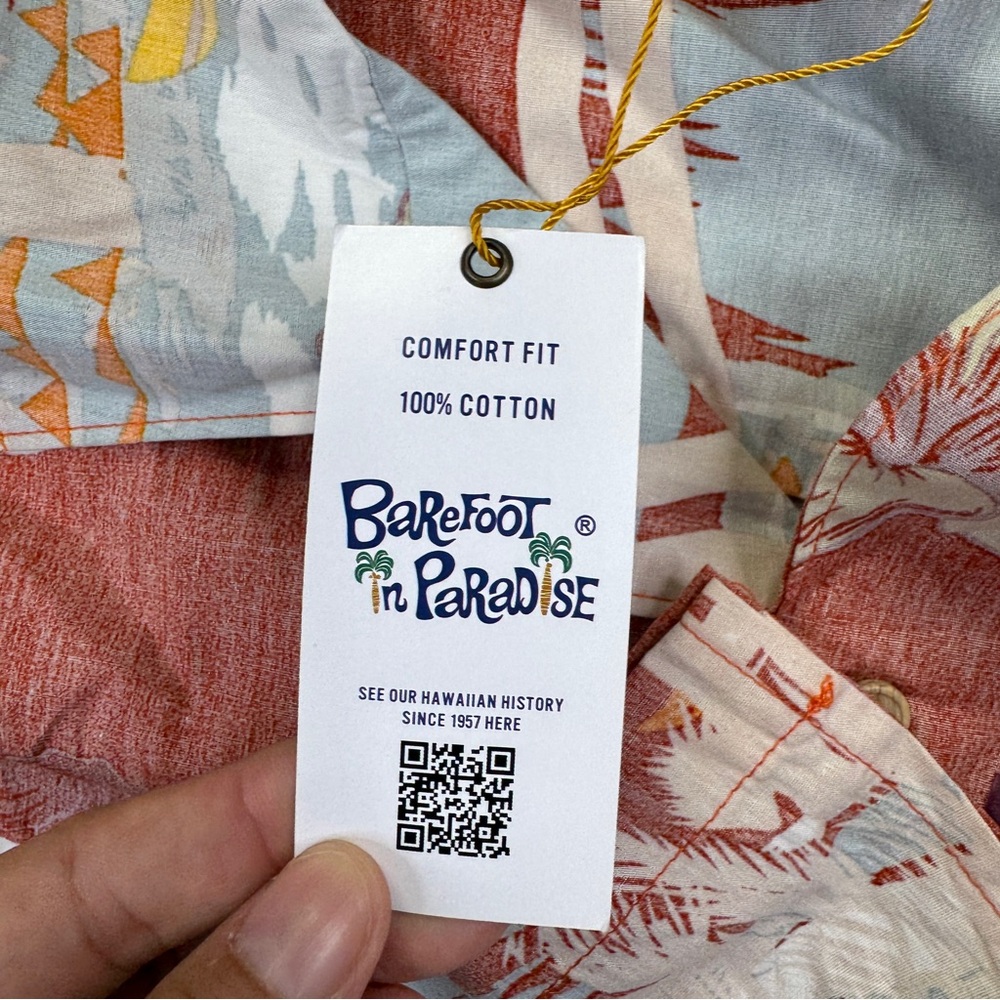 NWT Barefoot In Paradise Hawaiian Shirt men’s size XL Short Sleeve - Picture 12 of 16